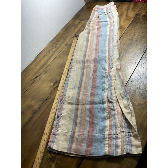 Anthropologie Beachy Wide-Leg Pants Size 2 Linen Blend Striped - Picture 11 of 11